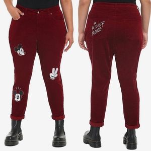 Disney NWT Mickey Mouse Embroidered Corduroy Pants
